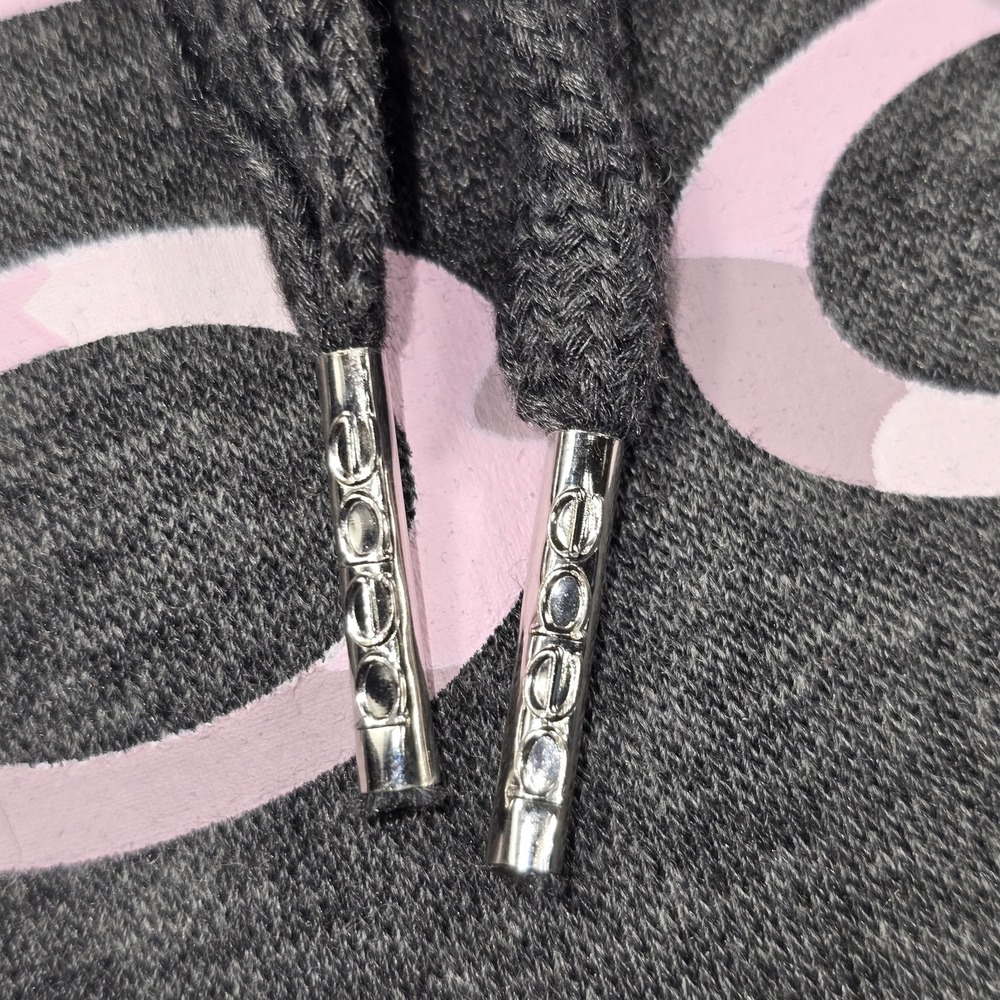 Bebe Sport Womens 1X Charcoal Hoodie‎ Printed Big B Camo Logo Pullover - Picture 4 of 12